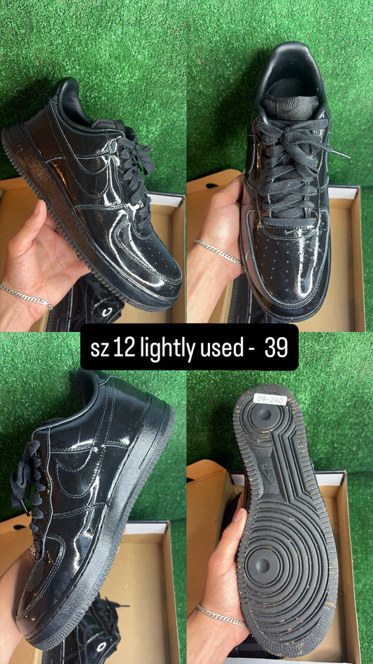 Nike Air Force 1 Low Patent Black Size 12