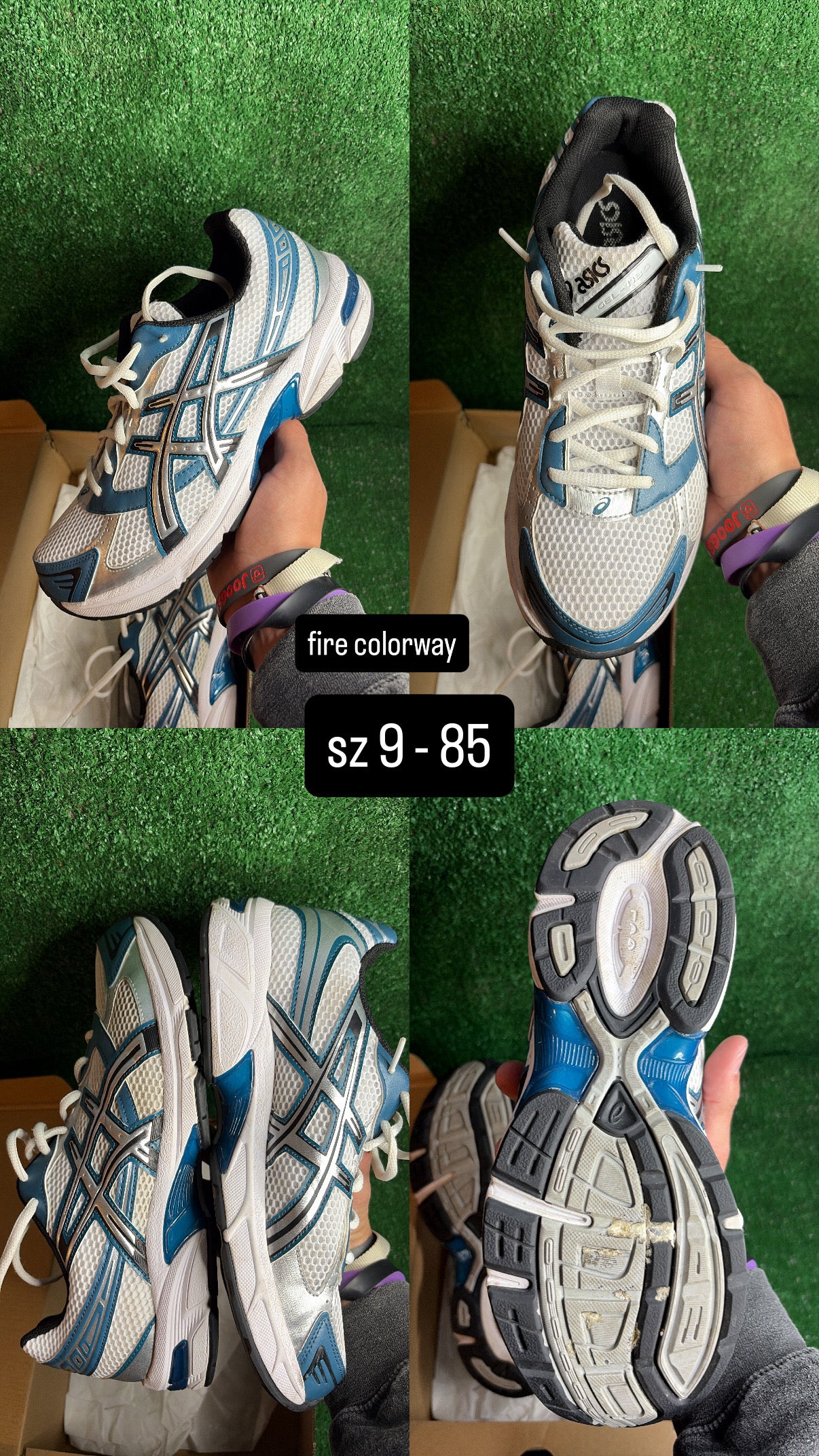 Asics 1130 White / Restful Teal Size 9