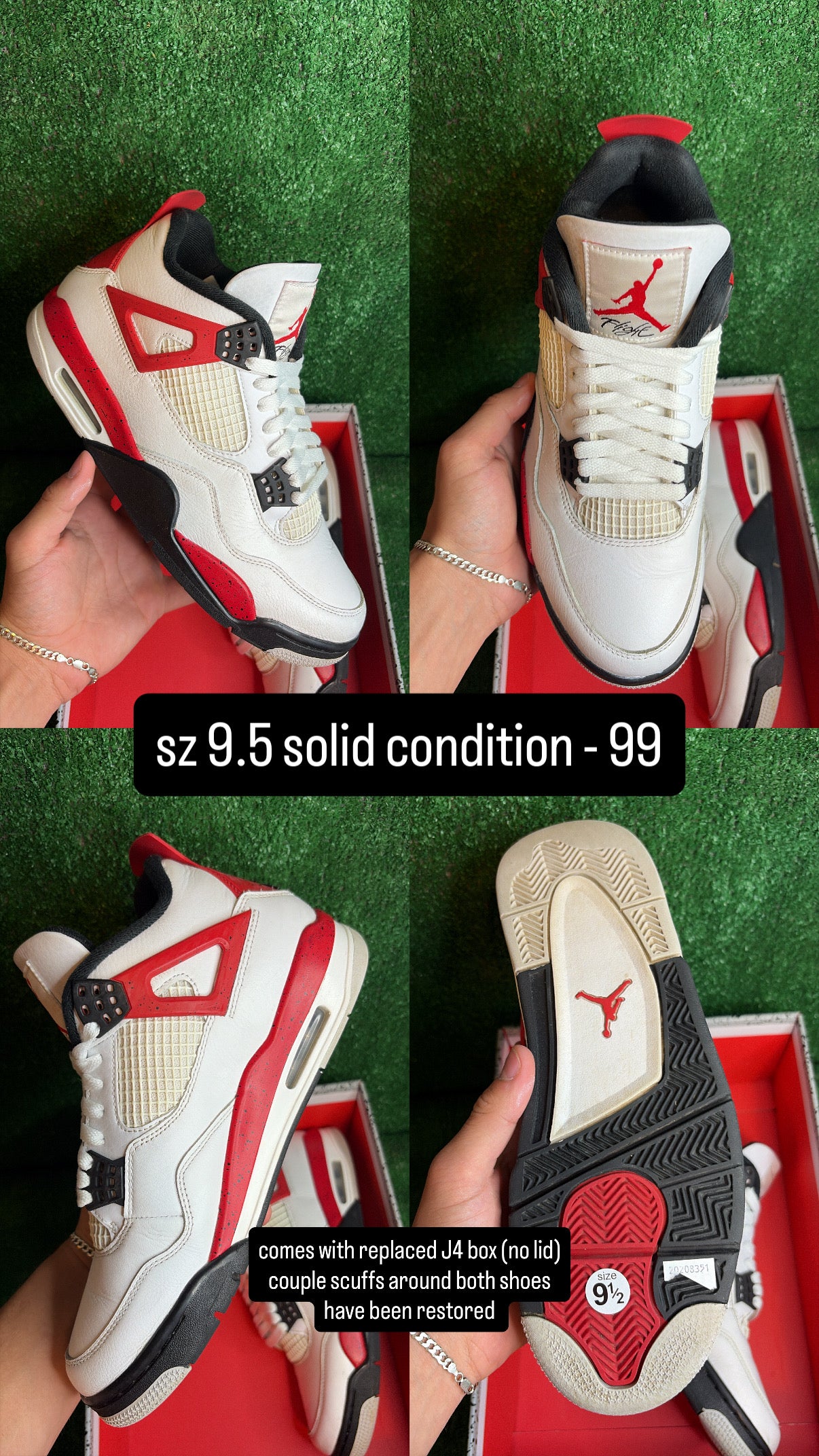 Jordan 4 Red Cement Size 9.5