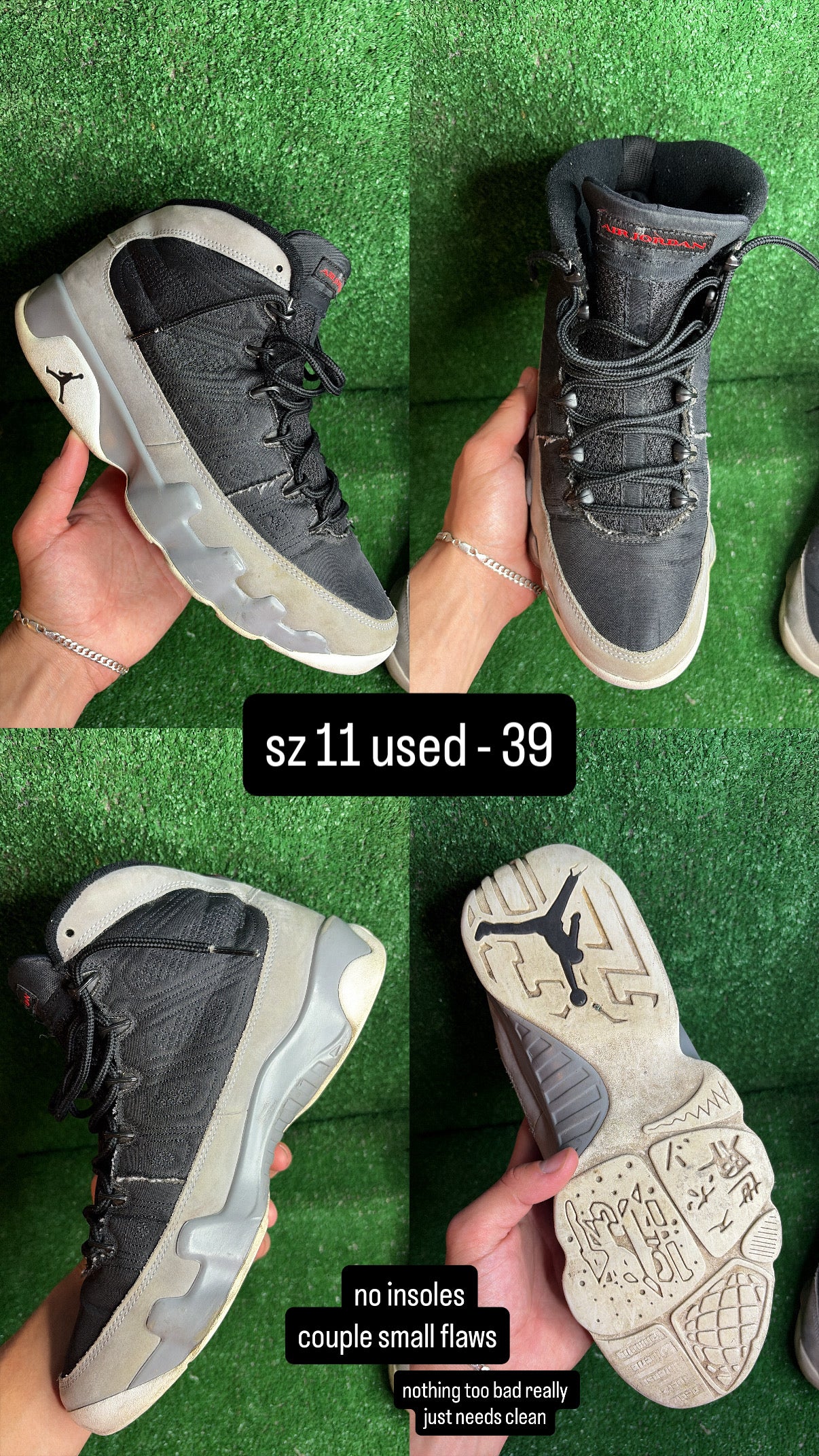 Jordan 9 Particle Grey Size 11