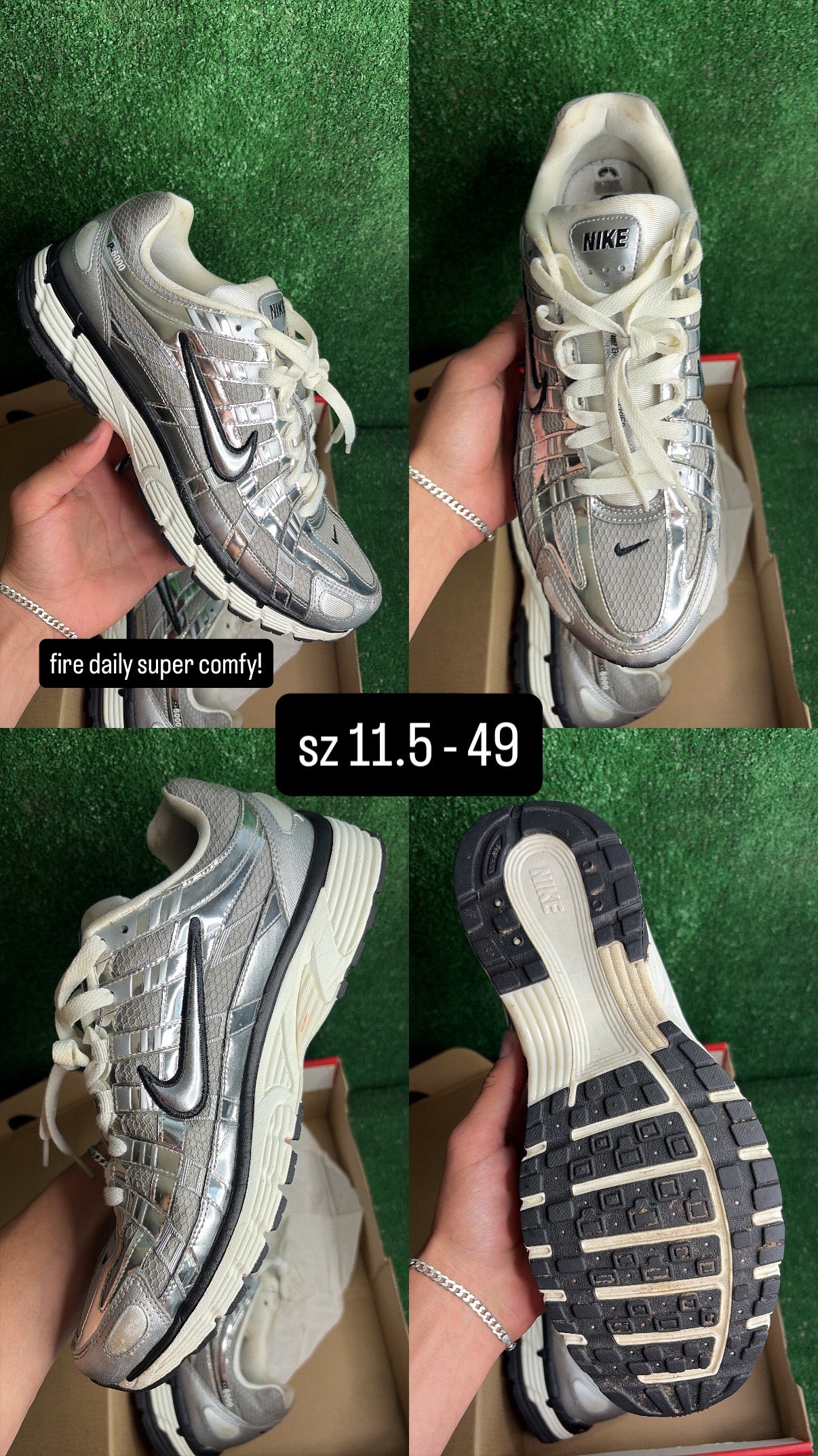 Nike P6000 Metallic Silver Size 11.5