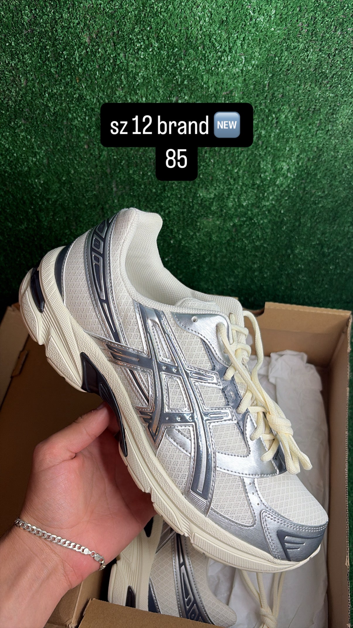 Asics Gel 1130 Silver Cream Size 12