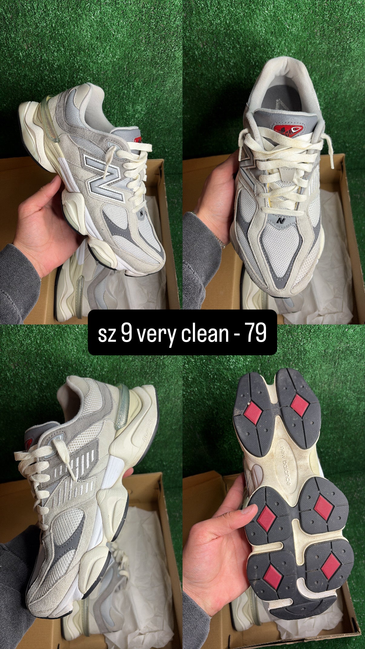 New Balance 9060 Raincloud Grey Size 9