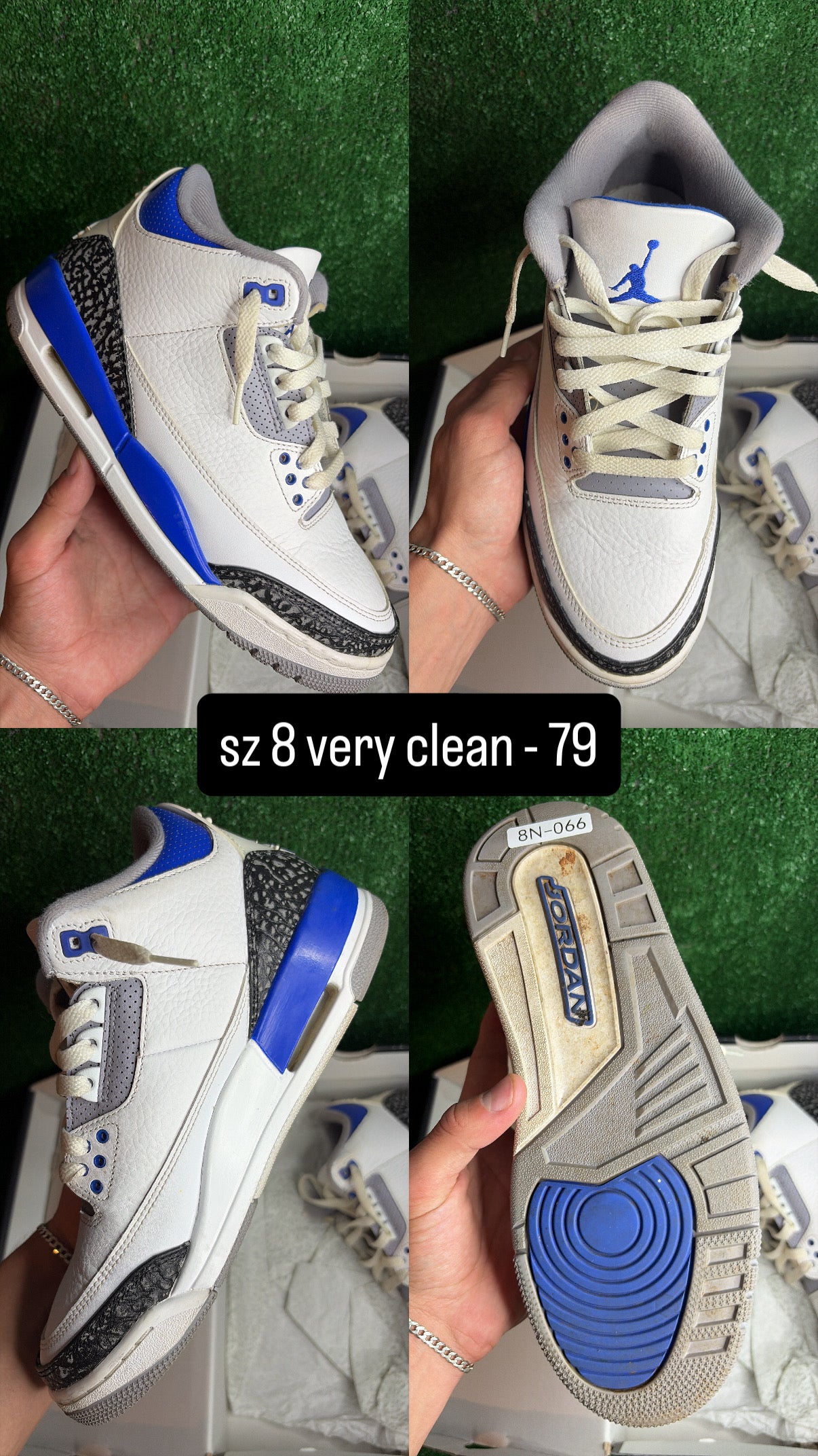 Jordan 3 Racer Blue Size 8