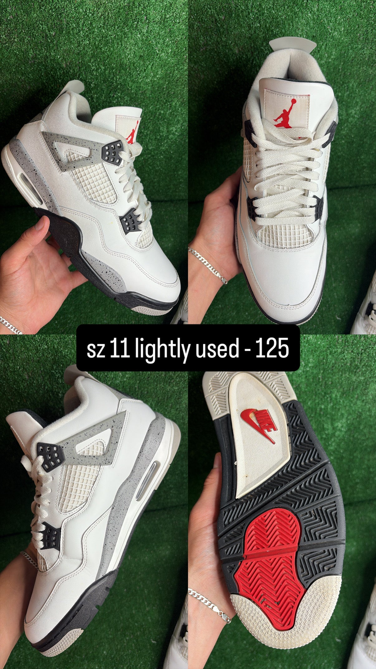 Jordan 4 White Cement Size 11