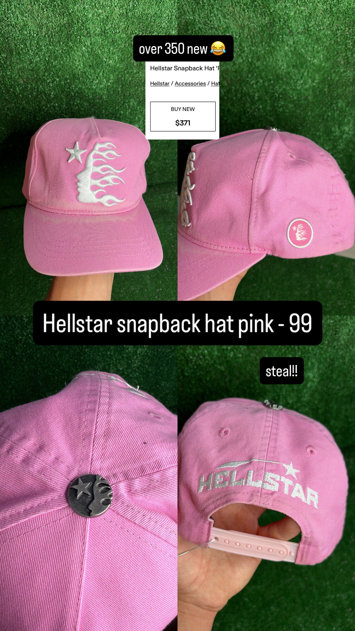Hellstar Snapback Hat Pink