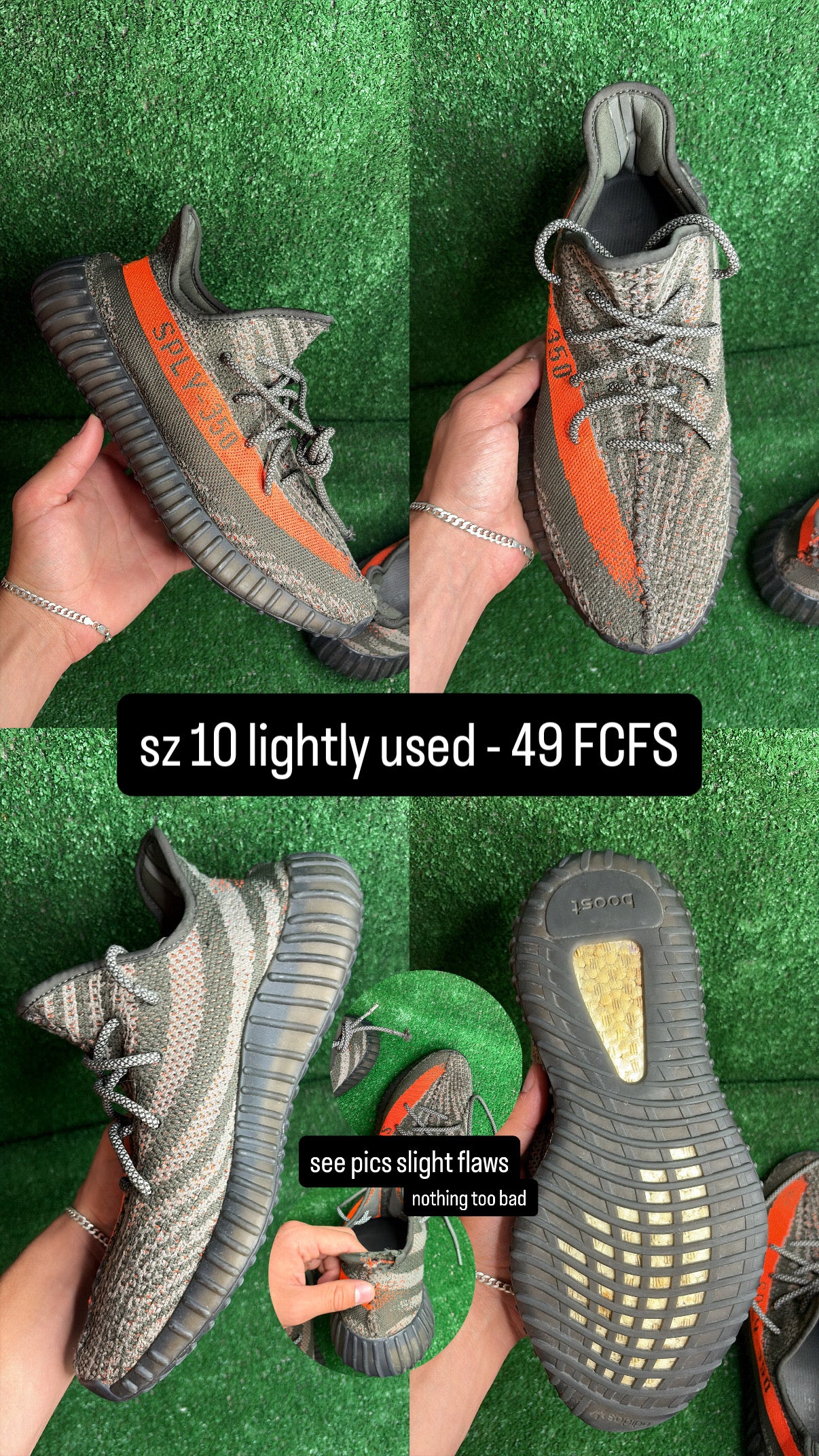 Yeezy 350 Boost V2 Carbon Beluga Size 10
