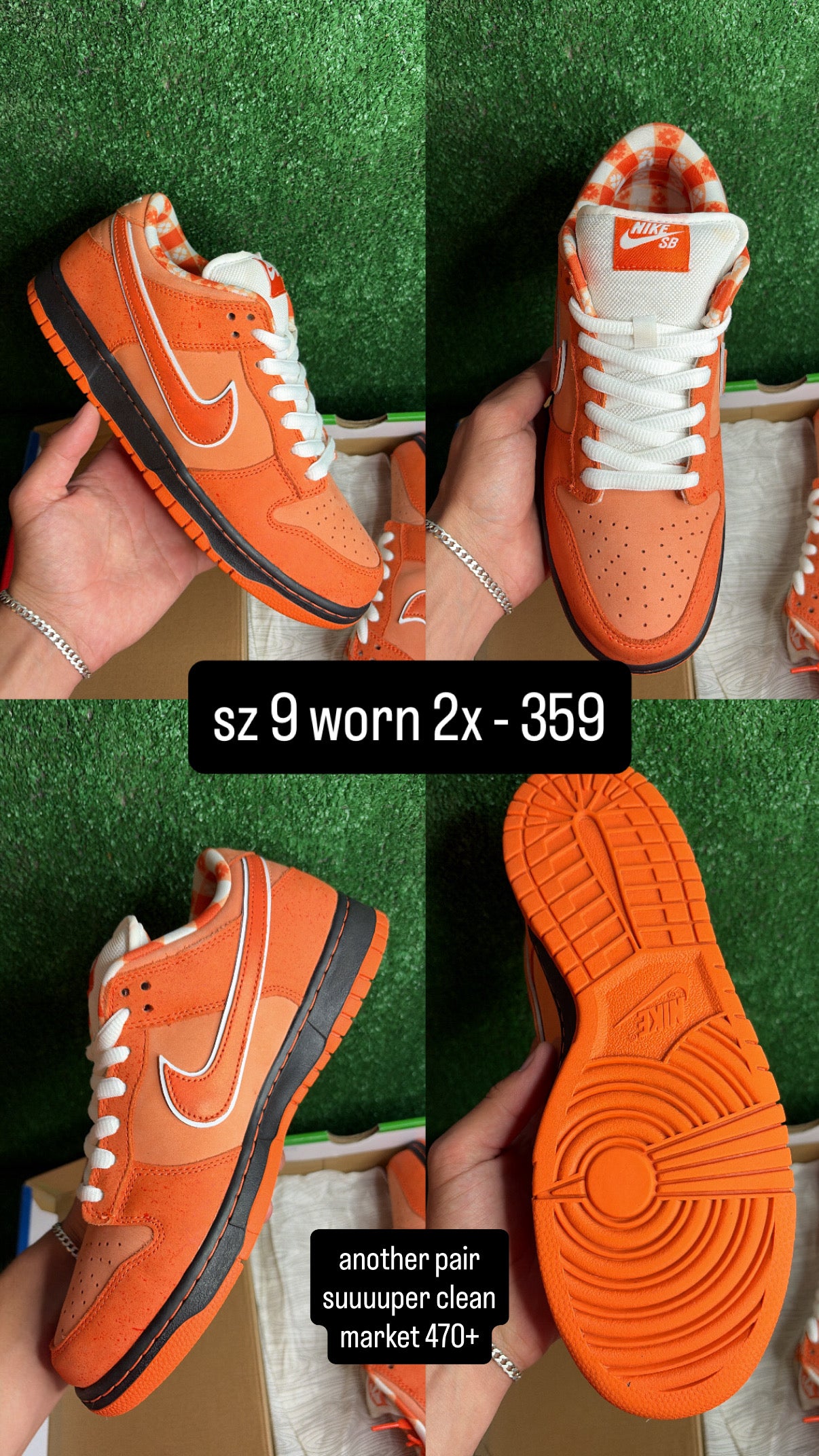 Nike Dunk Low Orange Lobster Size 9