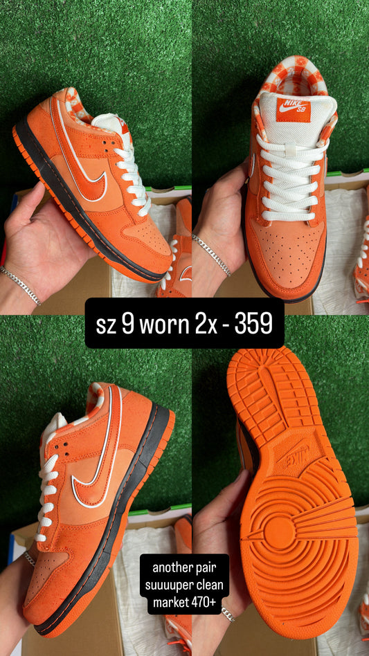Nike Dunk Low Orange Lobster Size 9