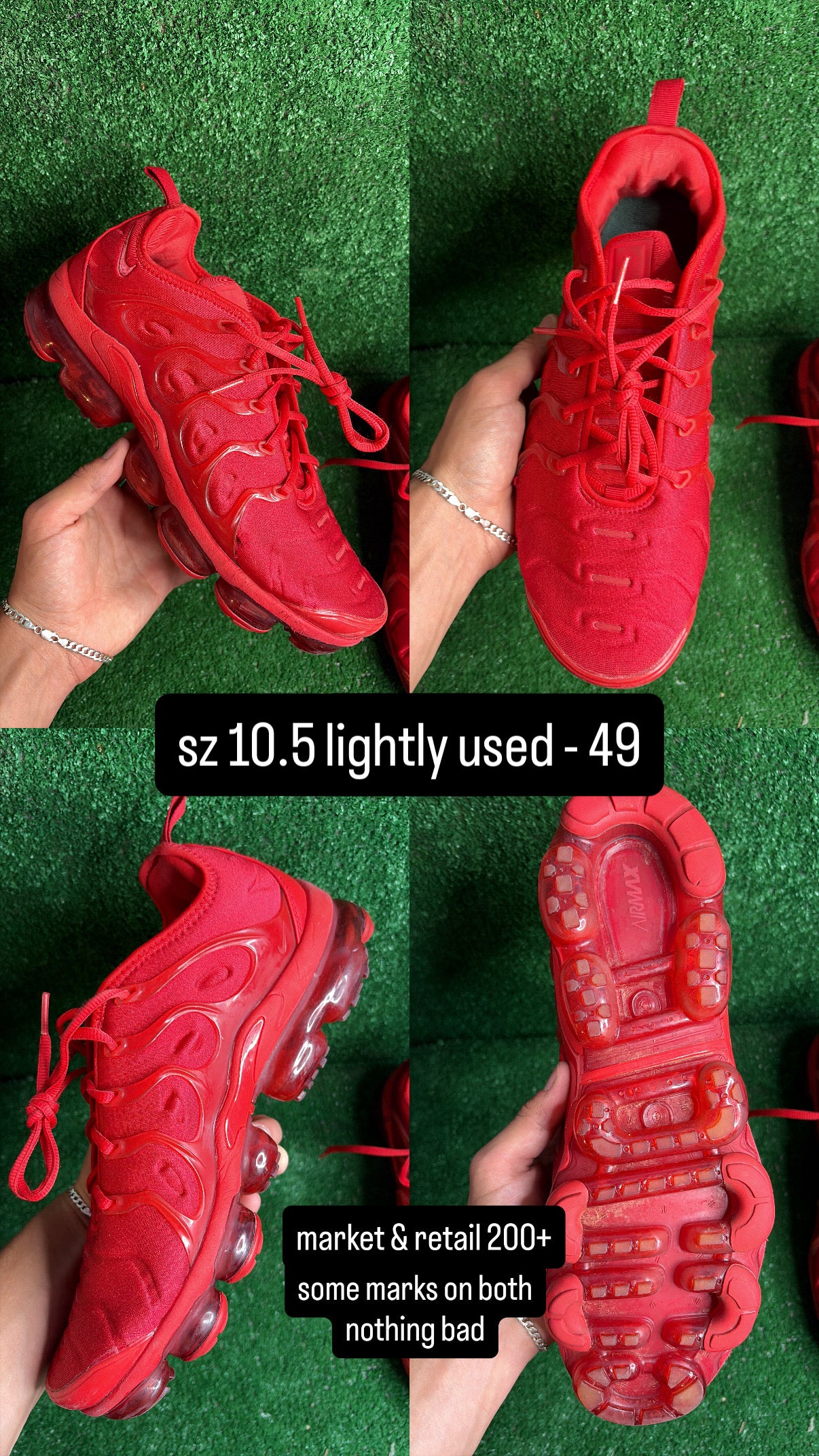 Nike Vapormax Plus Triple Red Size 10.5