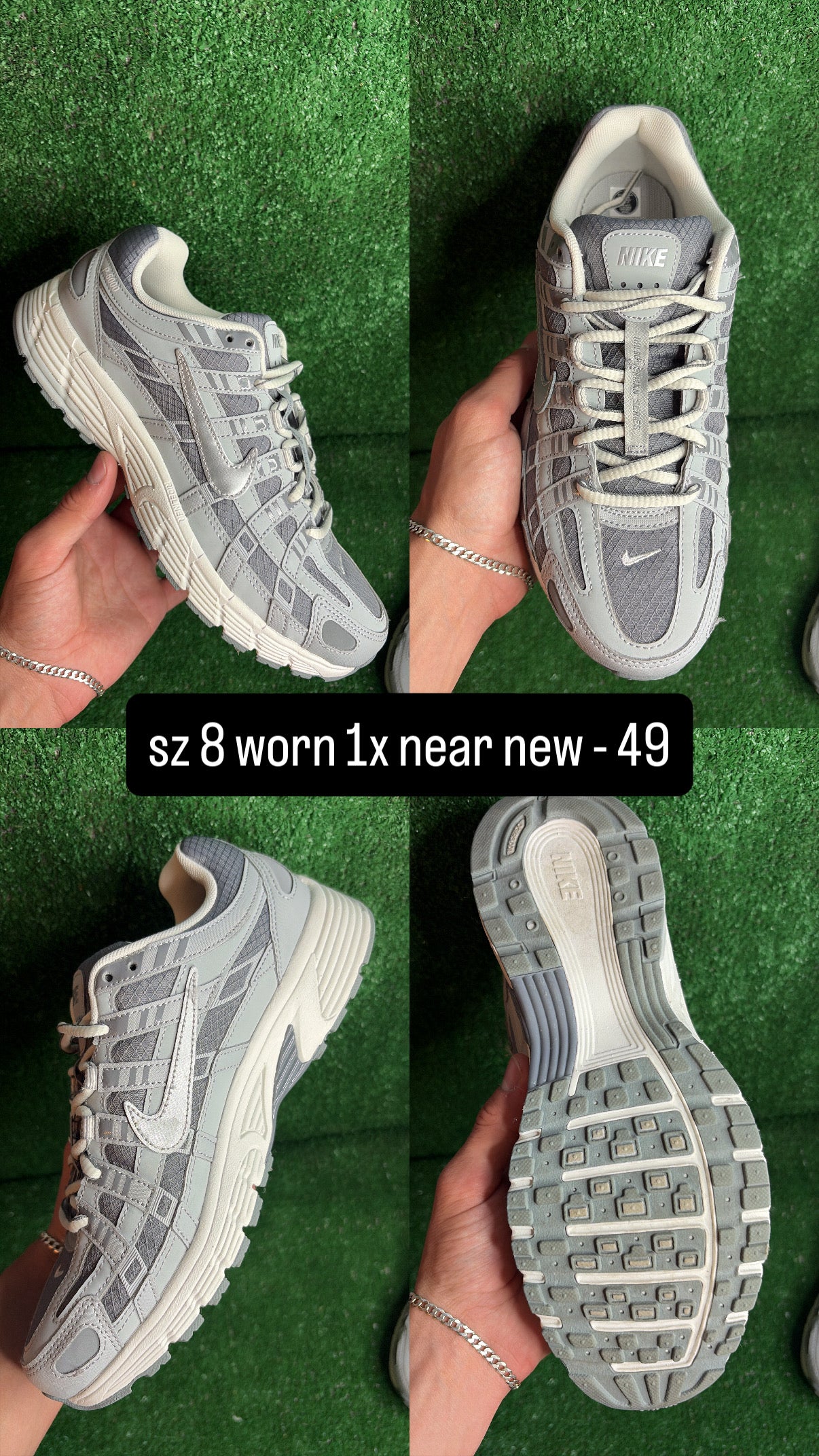 Nike P-6000 White Smoke Grey Size 8