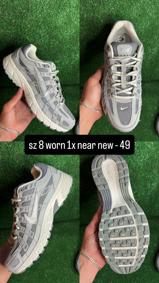 Nike P-6000 White Smoke Grey Size 8