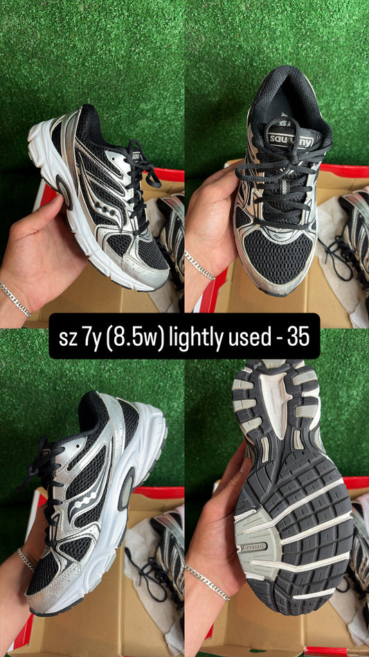 Saucony Ride Millenium Silver Black Size 7y (8.5w)