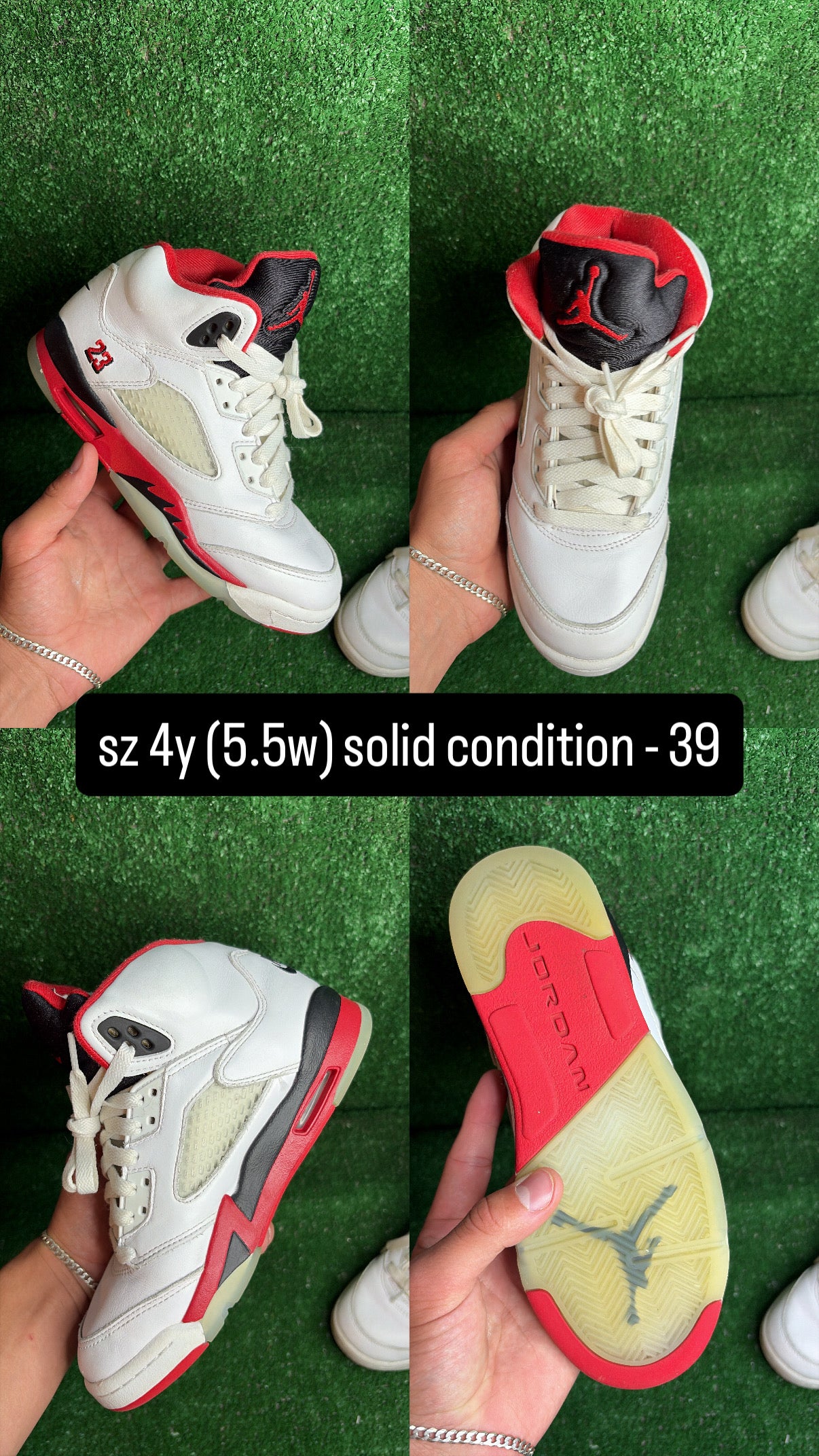 Jordan 5 Fire Red Size 4y (5.5w)