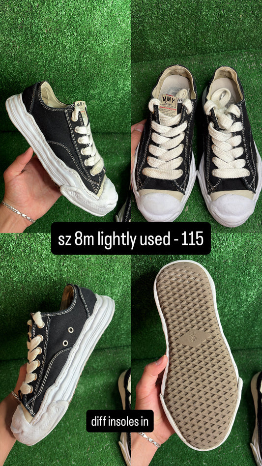Mason Mihara Yasuhiro Sole Canvas Low Black White Size 8