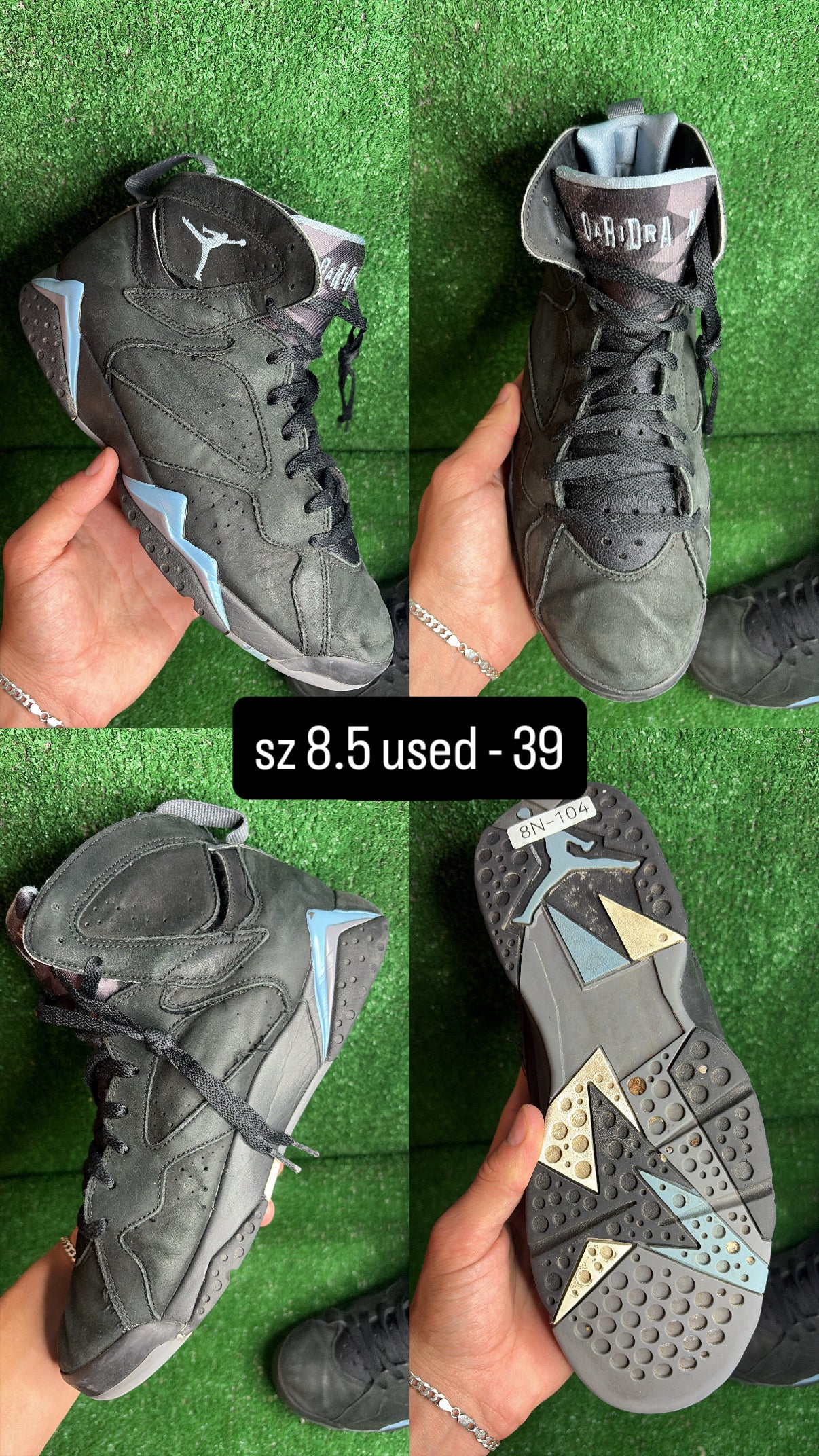 Jordan 7 UNC Black Size 8.5