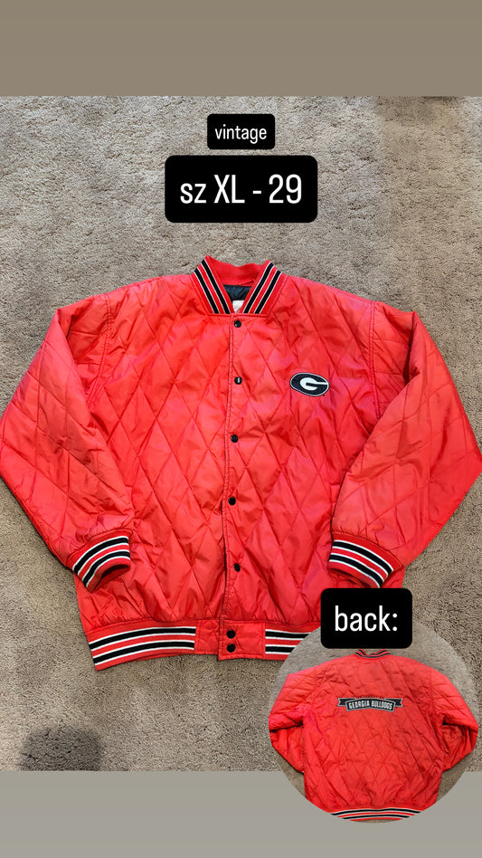 Vintage Georgia Bulldogs Puffer Button-Up Size XL