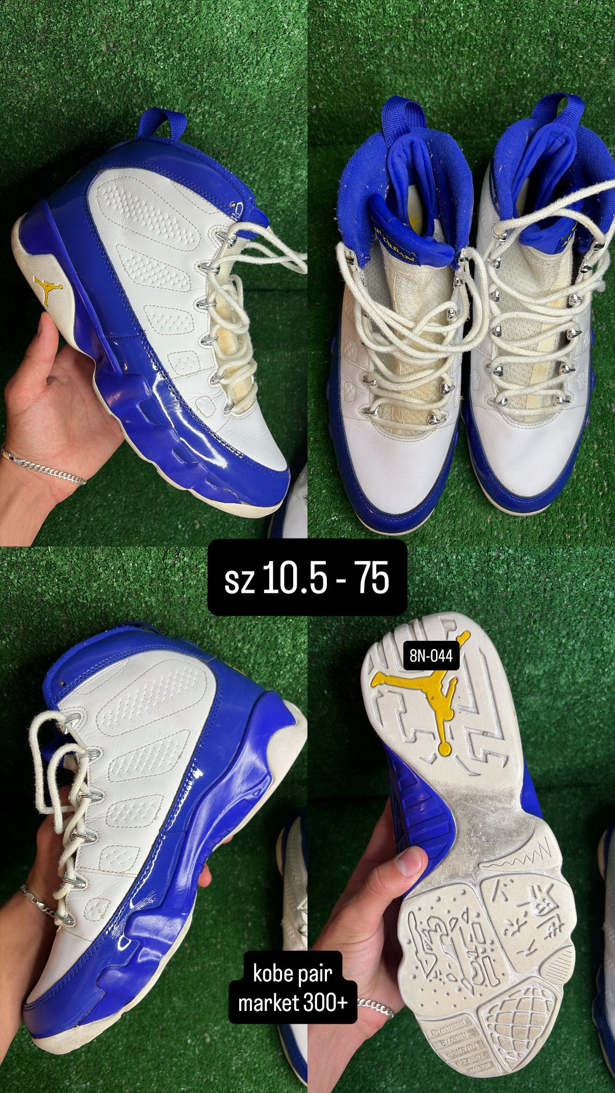 Jordan 9 Kobe Bryant Lakers Size 10.5