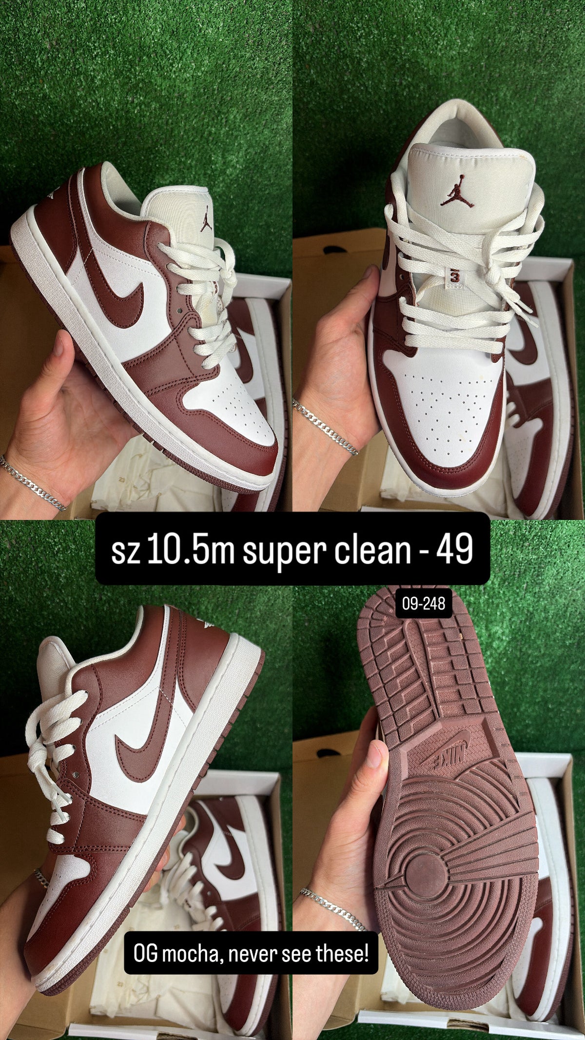 Jordan 1 Low Mocha Women’s Size 10.5m