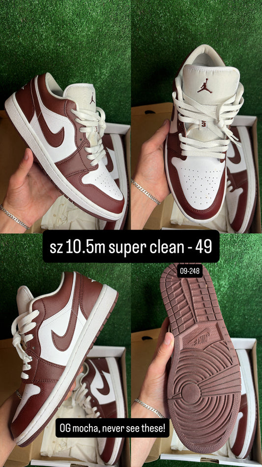 Jordan 1 Low Mocha Women’s Size 10.5m