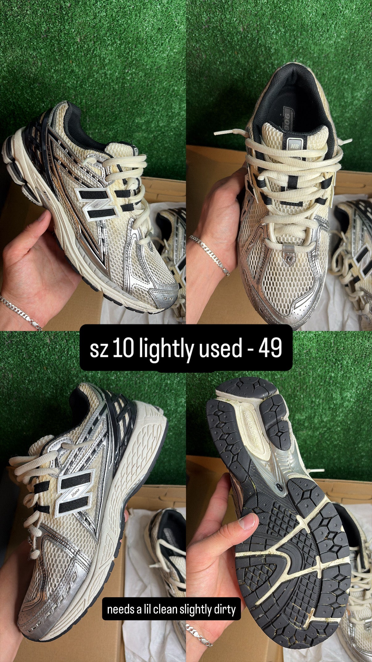 New Balance 1906r Black Metallic Silver Size 10