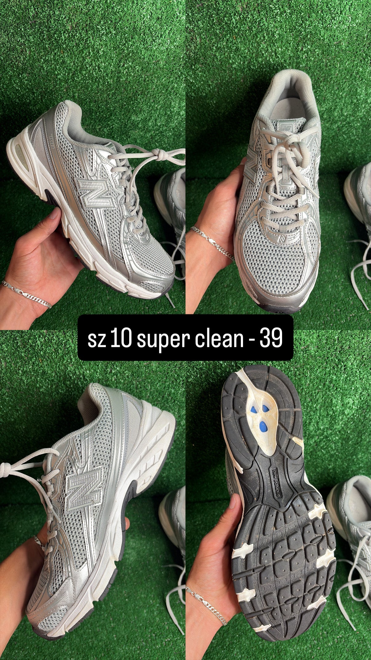 New Balance 740 Metallic Silver Size 10