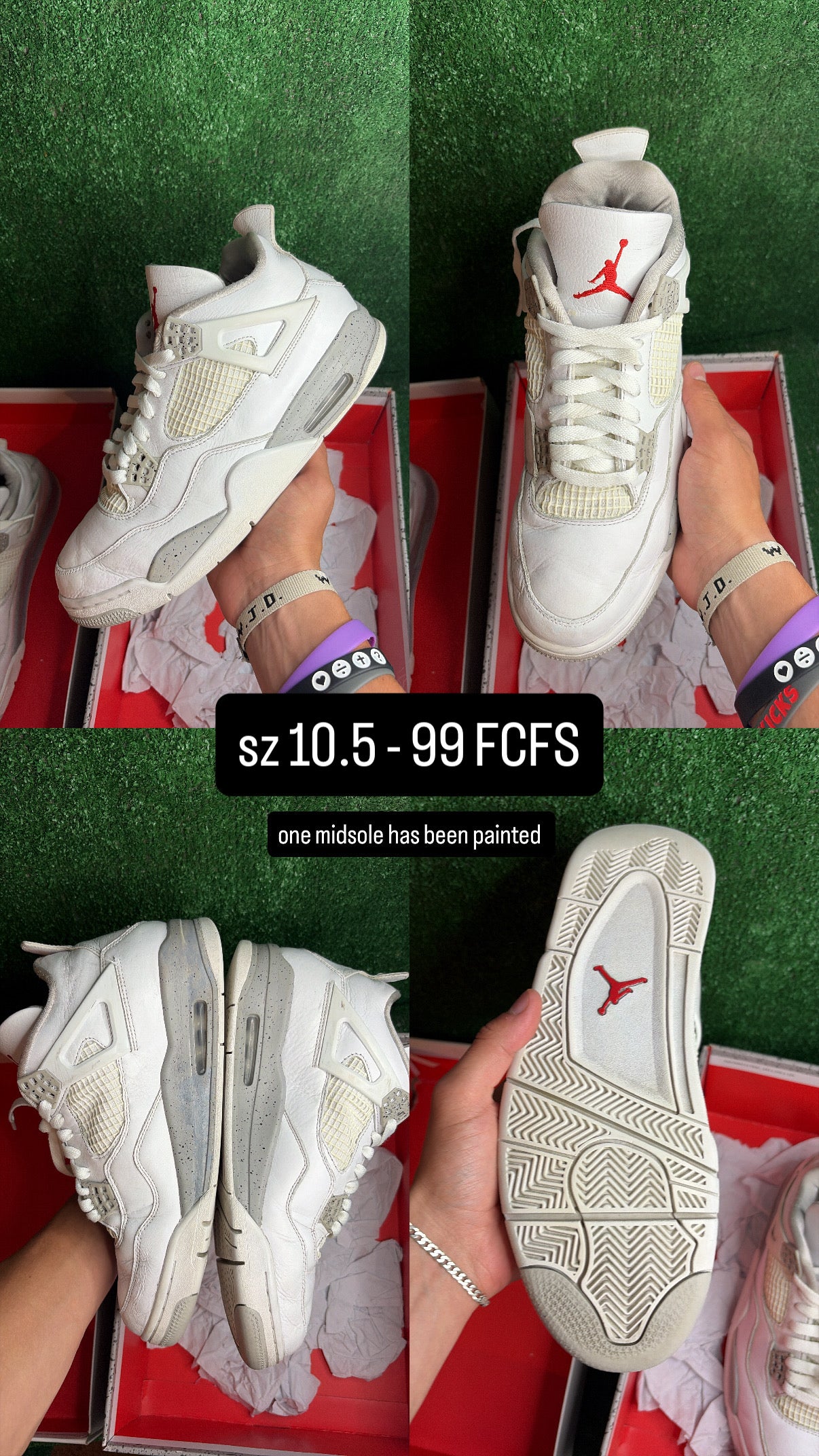 Jordan 4 White Oreo Size 10.5