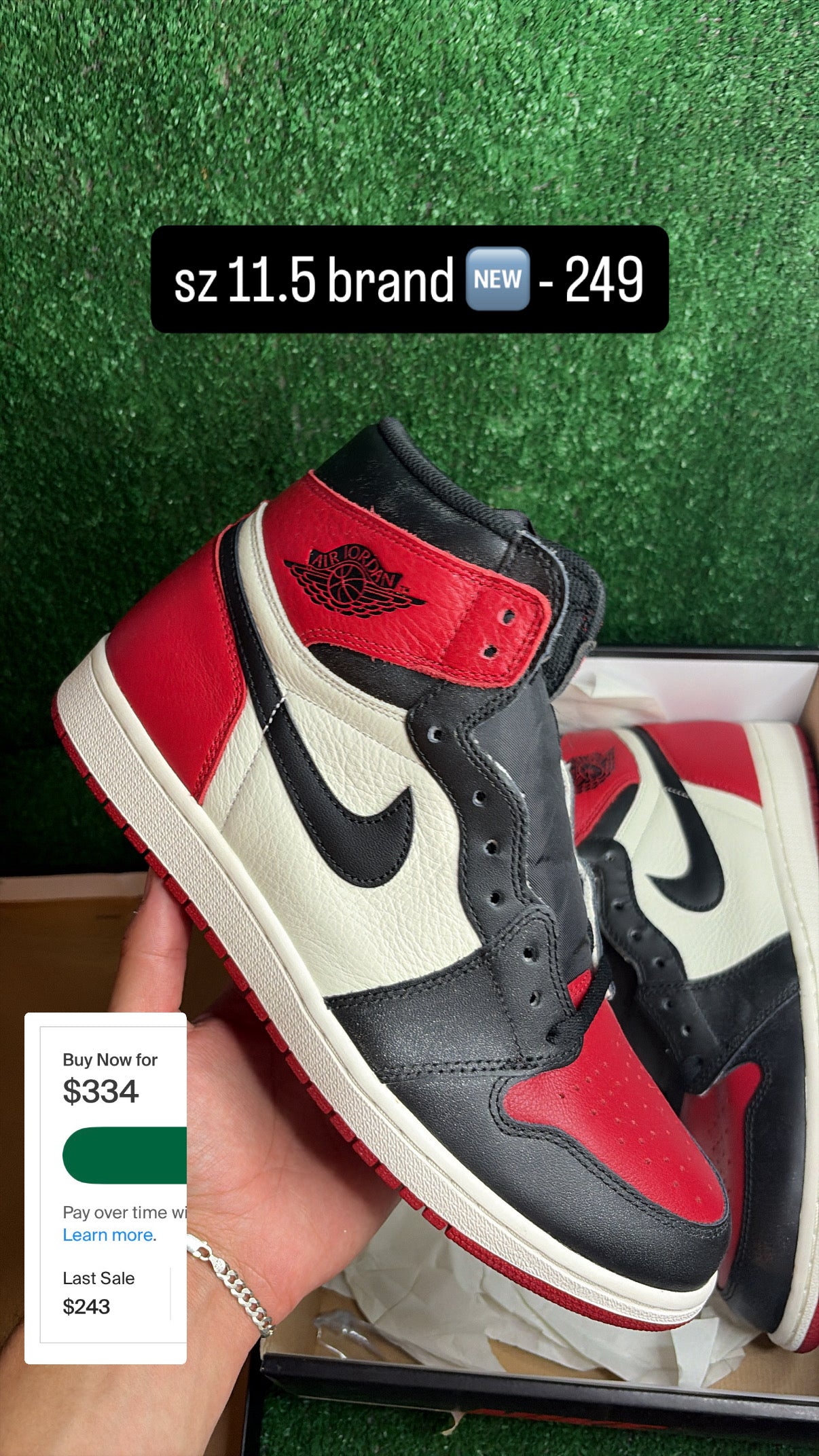 Jordan 1 High Bred Toe Size 11.5