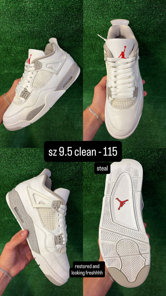 Jordan 4 White Oreo Size 9.5