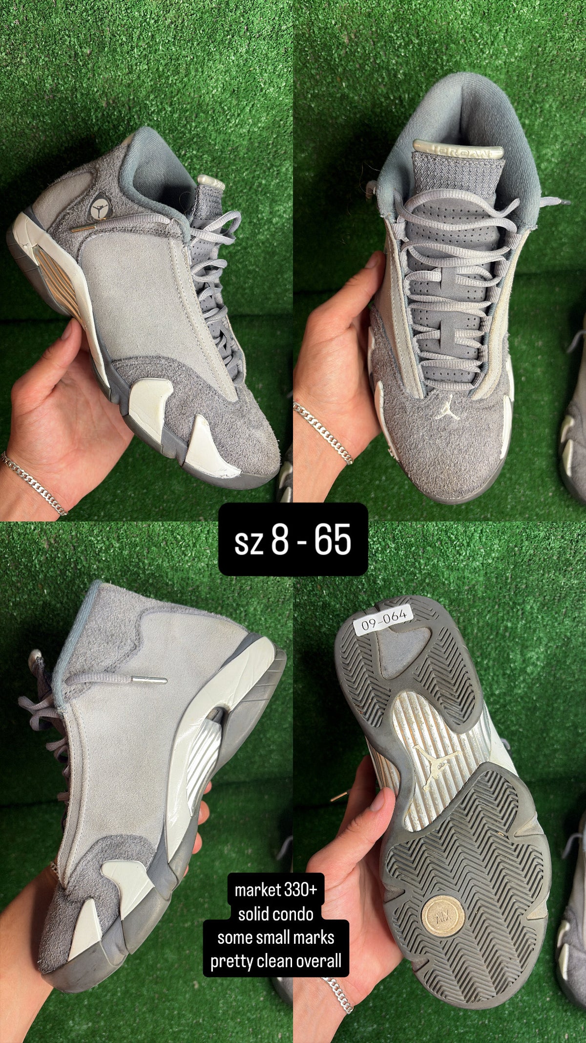Jordan 14 Flint Grey Size 8