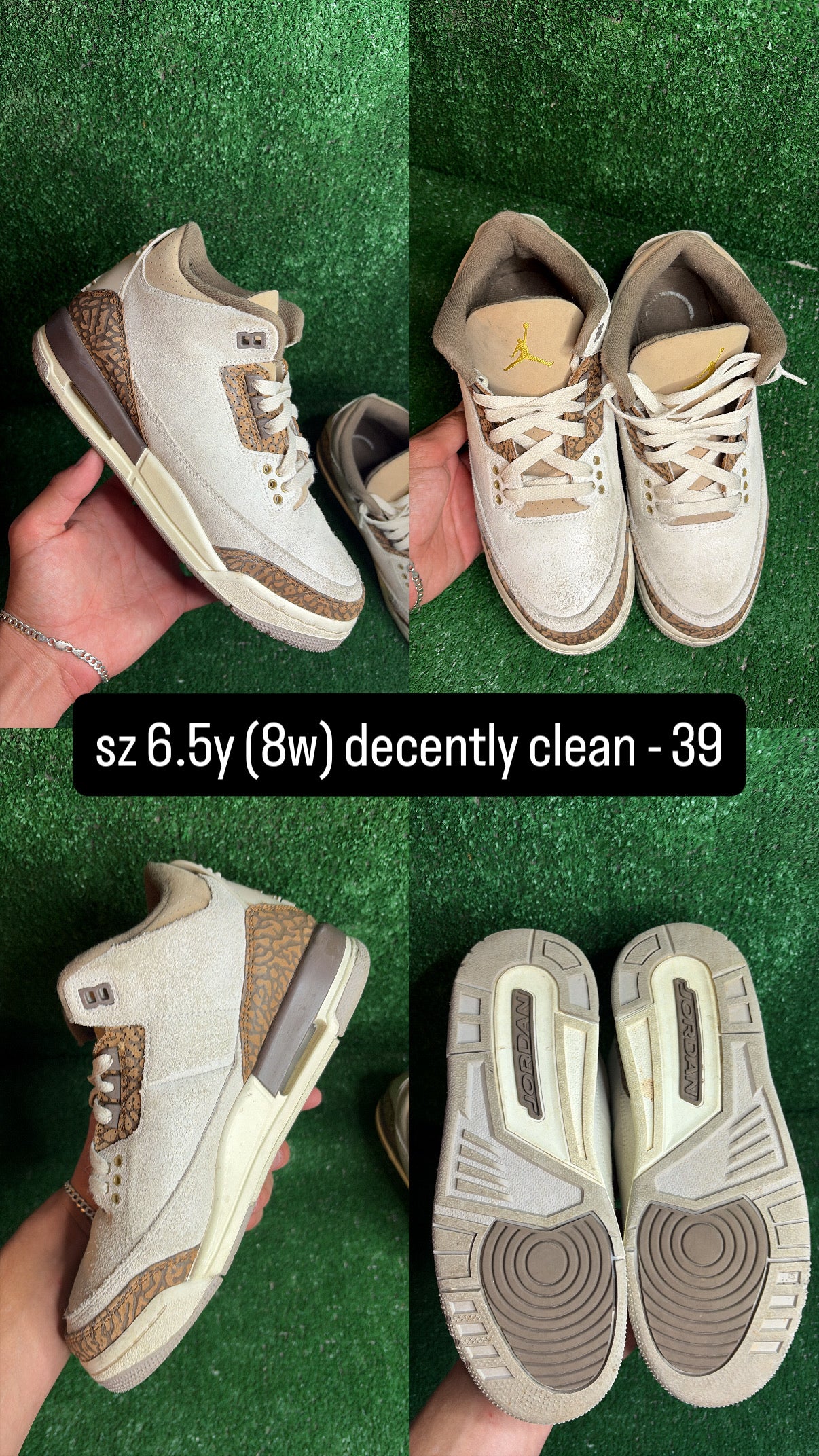 Jordan 3 Palomino Size 6.5y (8w)