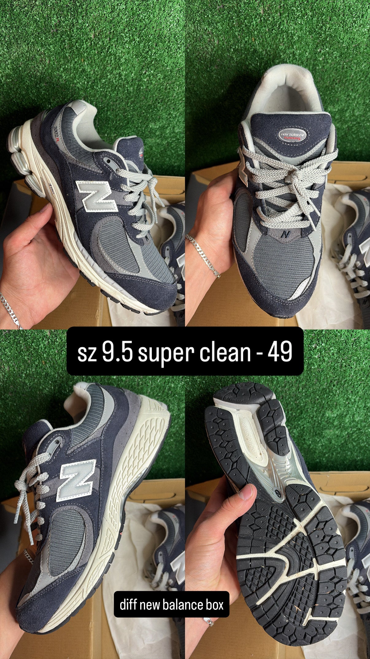 New Balance 2002r Gunmetal Navy Grey Size 9.5