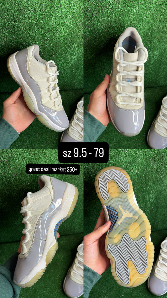 Jordan 11 Low Cement Grey Size 9.5