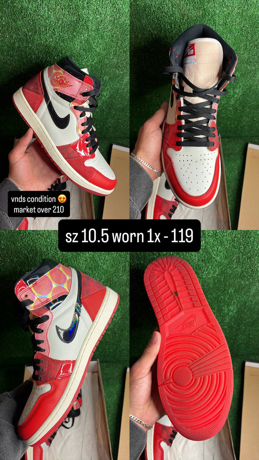 Jordan 1 Spider-man into The Spider Verse Size 10.5