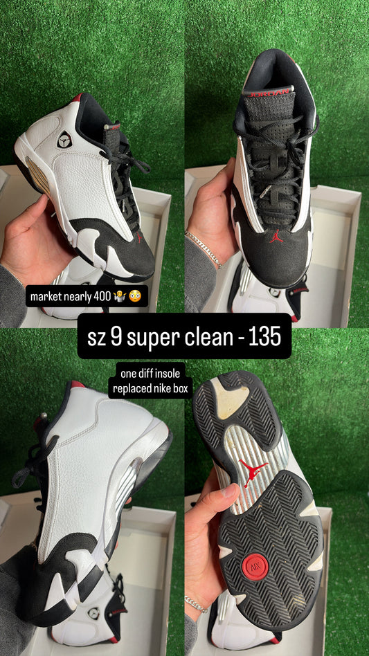 Jordan 14 Black Toe Size 9