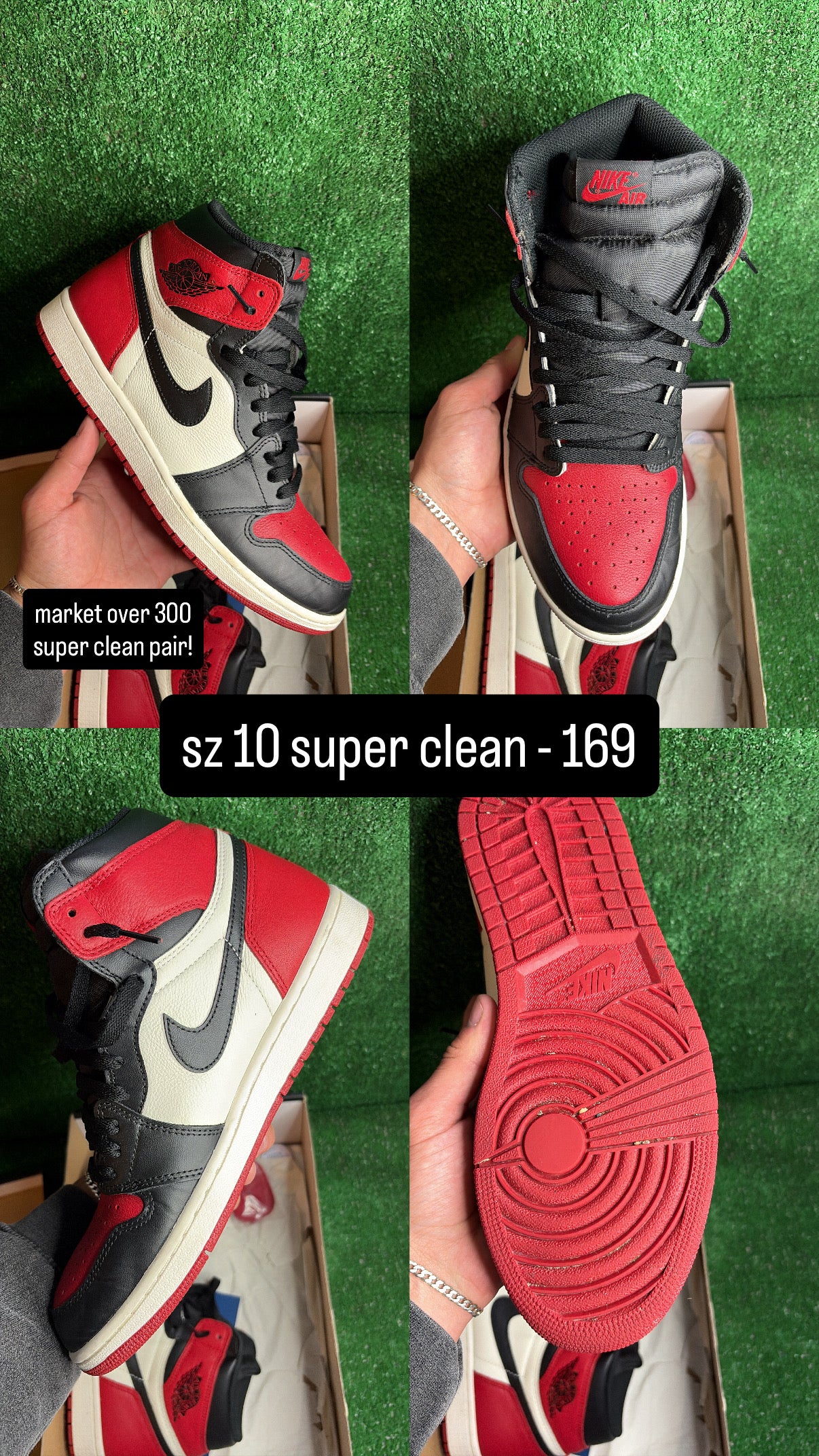 Jordan 1 High Bred Toe Size 10