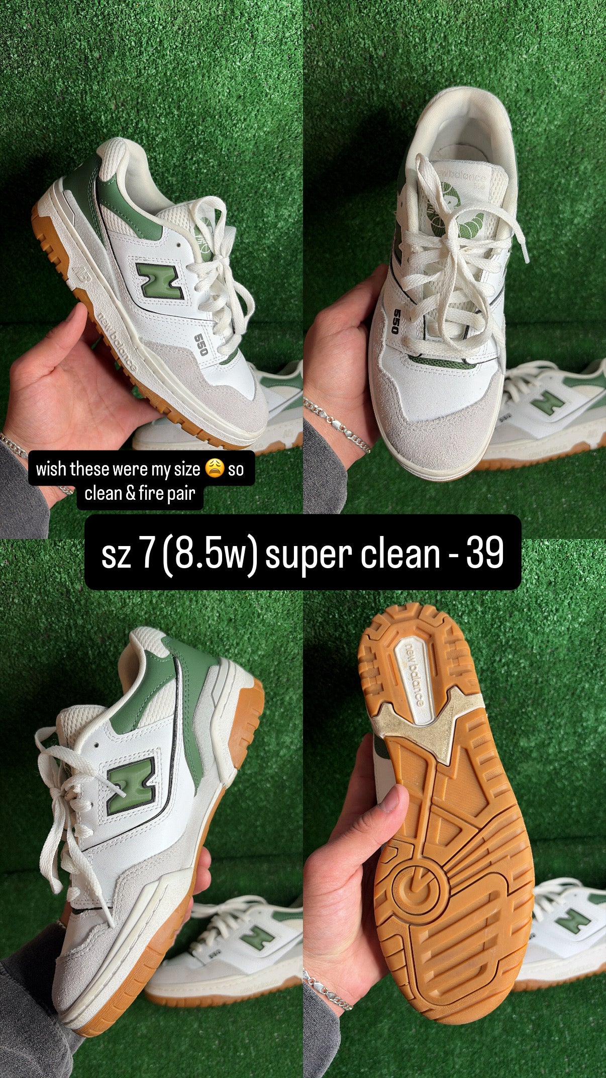 New Balance 550 White Nori Size 7m (8.5w)