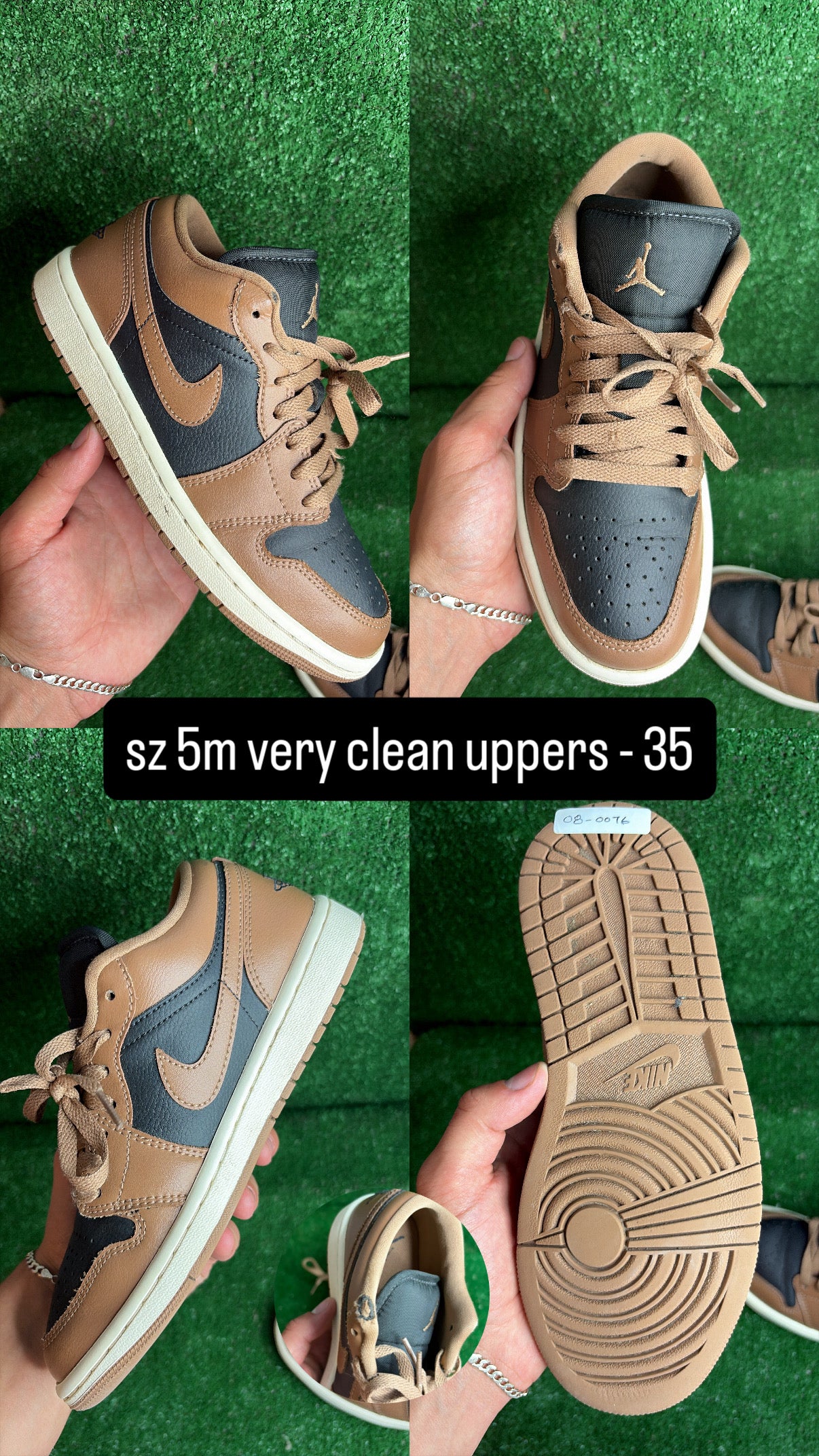 Jordan 1 Low Brown Black Size 5m (6.5w)