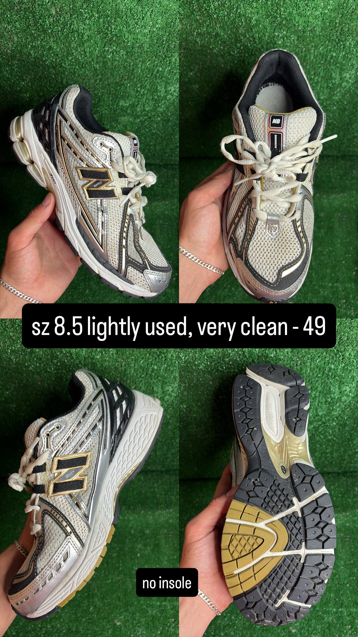 New Balance 1906r Metallic Gold Silver Size 8.5