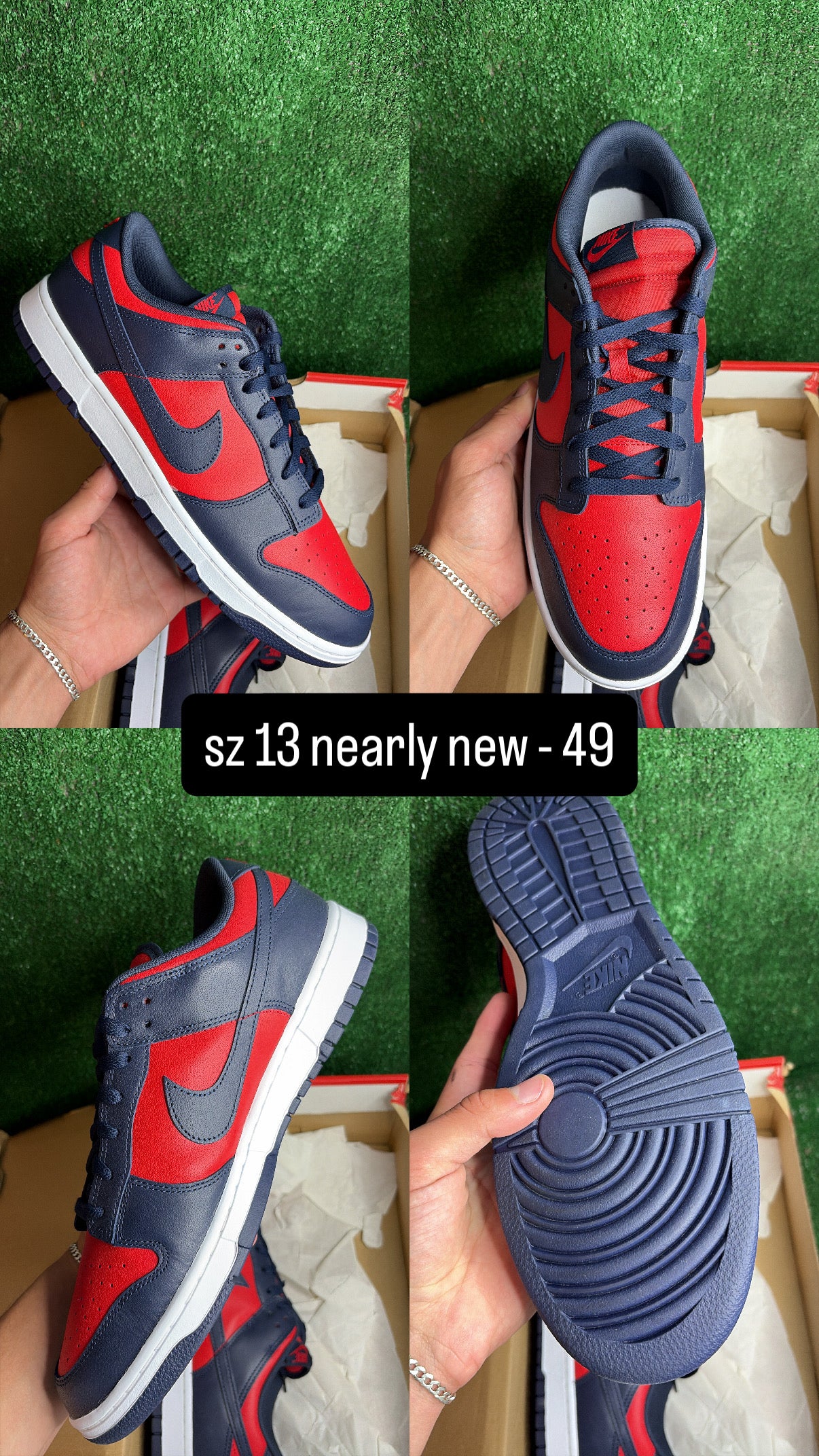 Nike Dunk Low COJP Navy Red Size 13