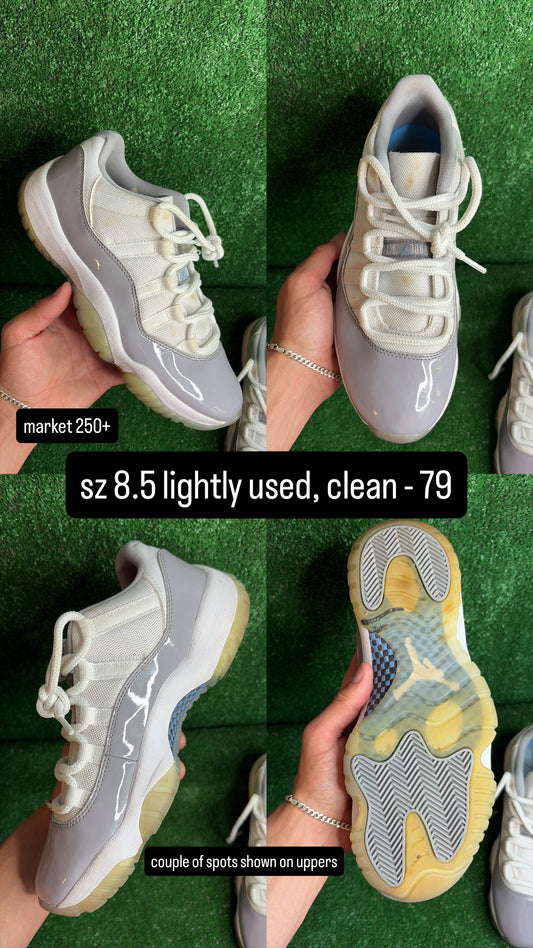 Jordan 11 Low Cement Grey Size 8.5