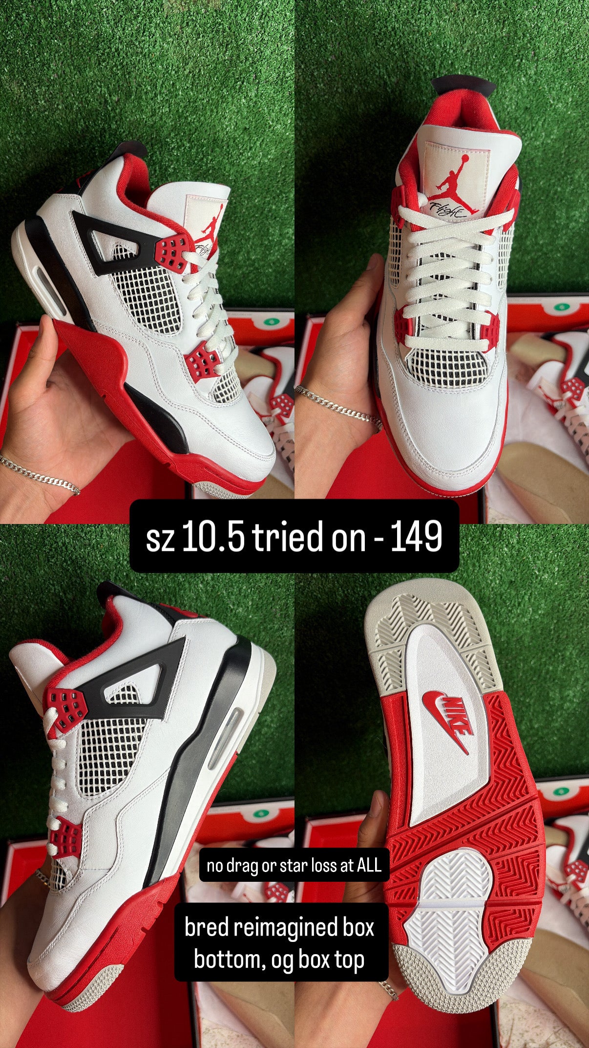 Jordan 4 Fire Red Size 10.5