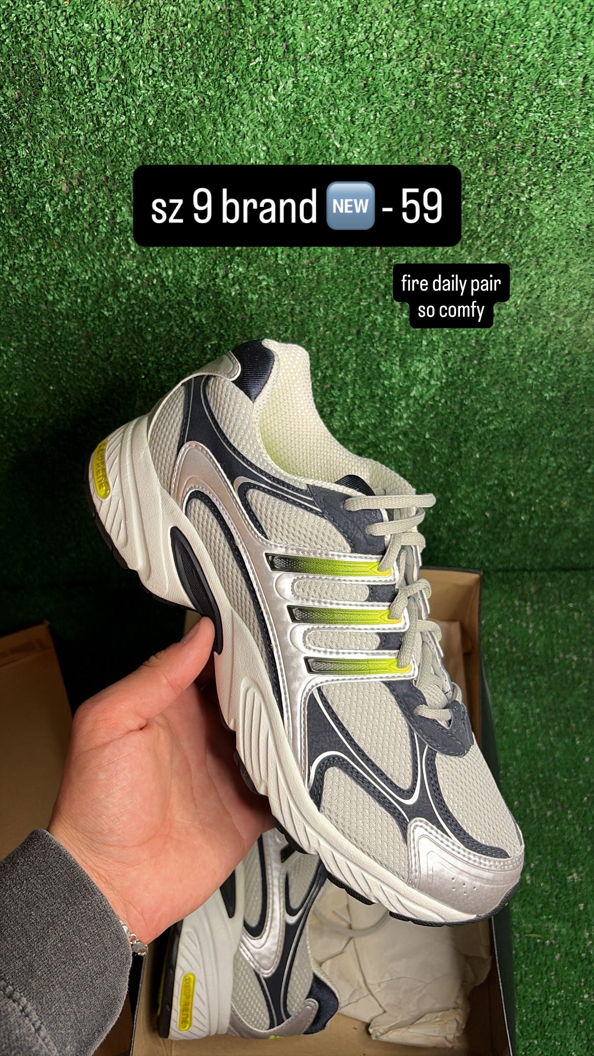Adidas Response CL Grey Navy Yellow Size 9