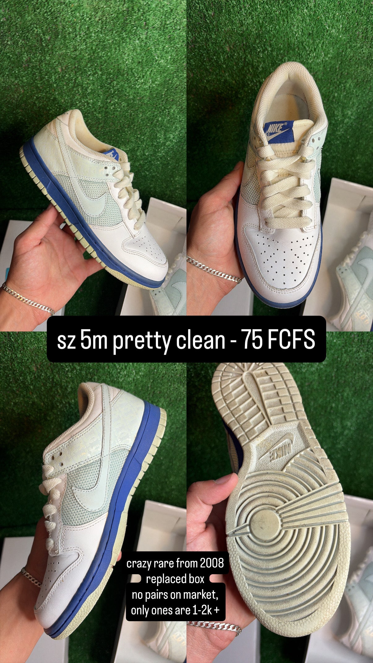 Nike Dunk Low Ice Blue White Vintage (2008) Size 5m (6.5w)