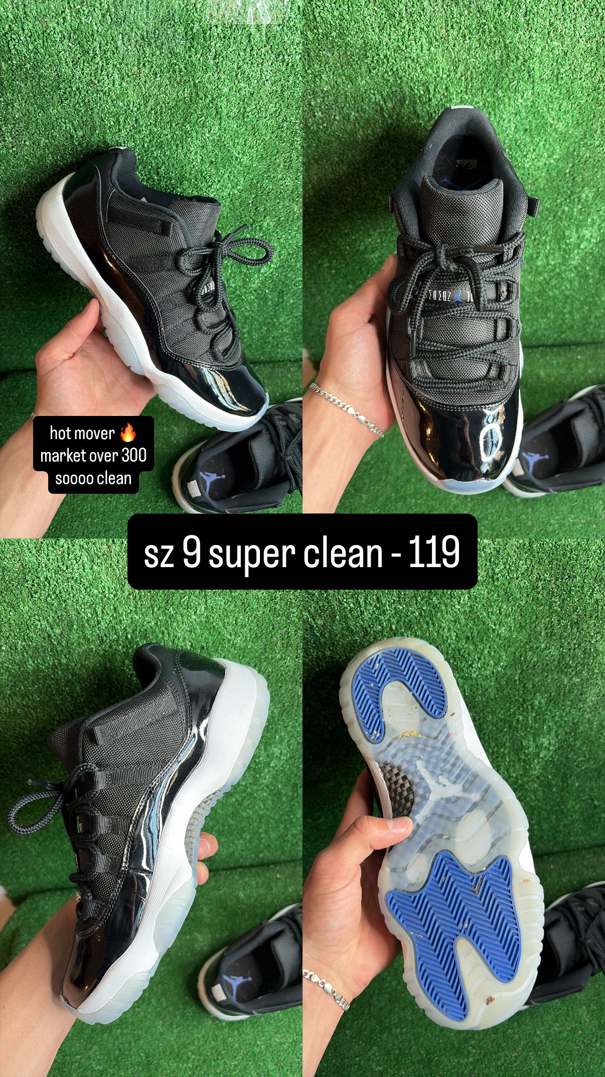 Jordan 11 Low Space Jam Size 9