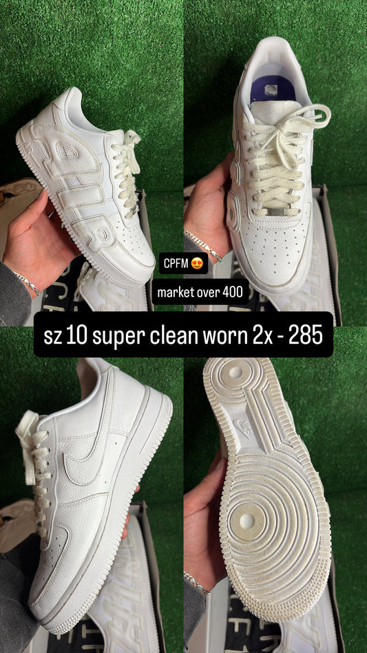 CPFM Air Force 1 Low White Size 10