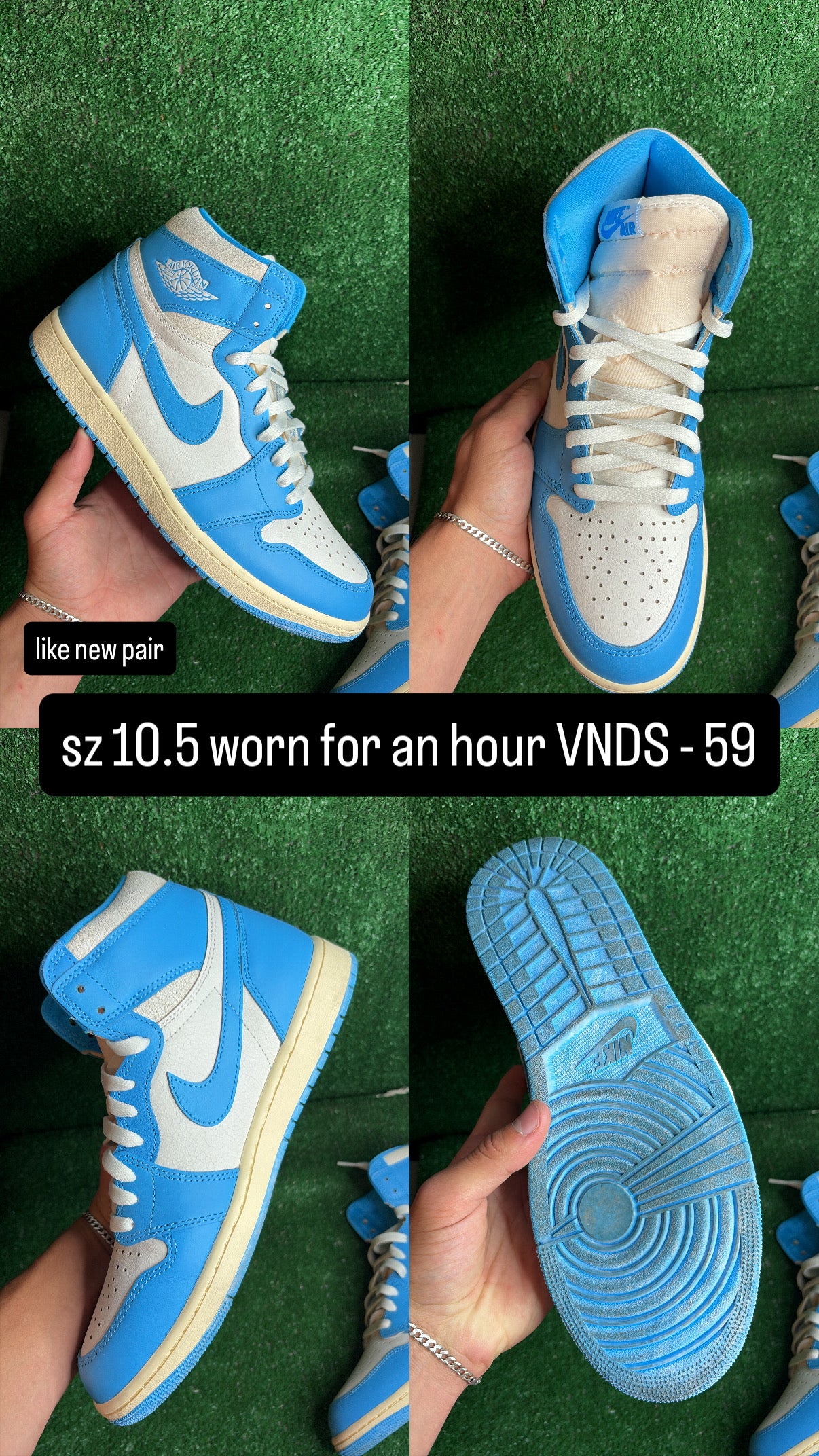 Jordan 1 High UNC Reimagined Size 10.5