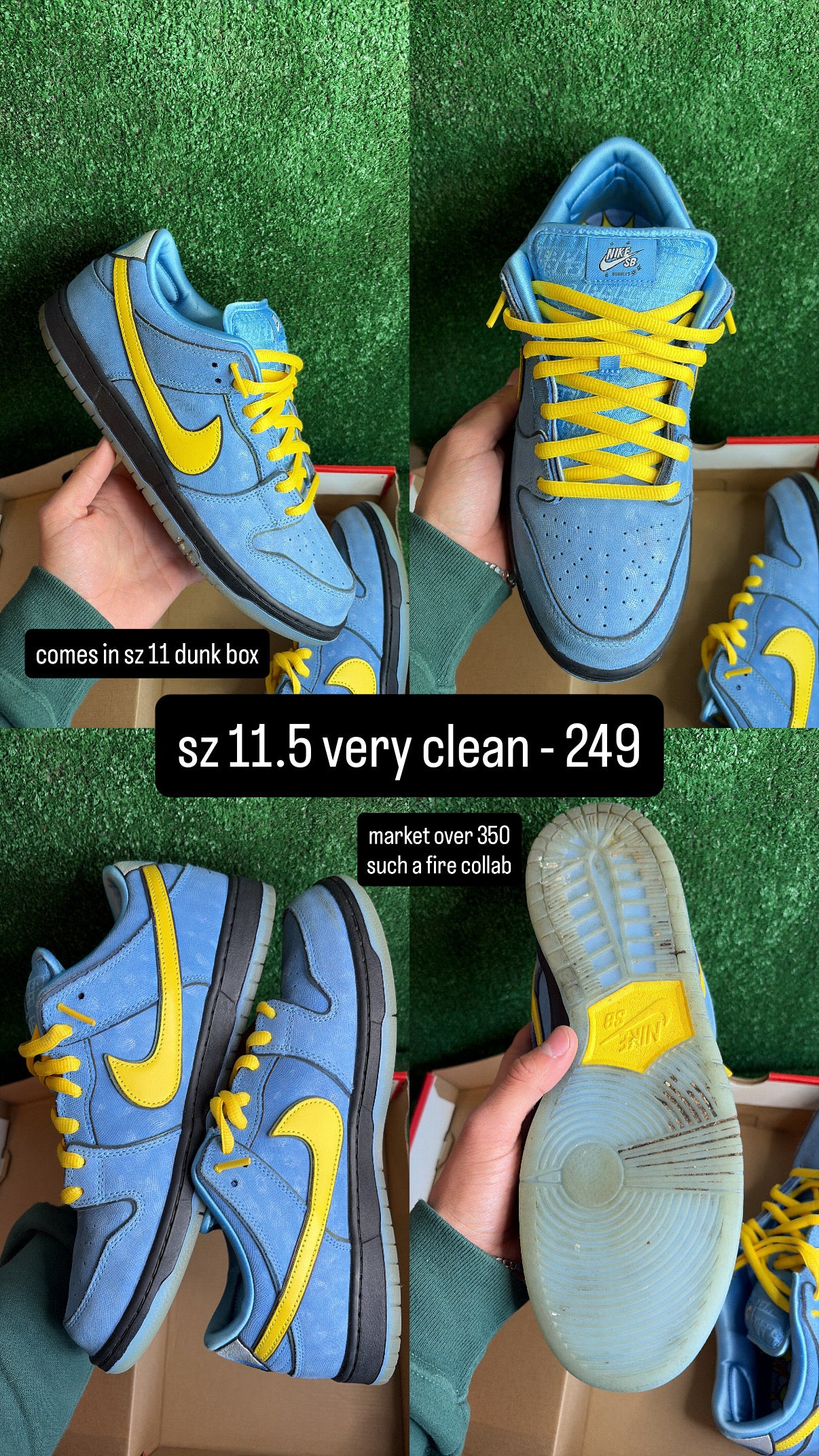 Nike Dunk Low SB Powerpuff Bubbles Size 11.5