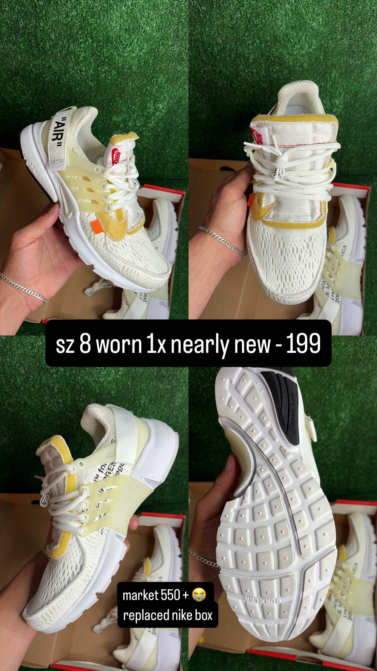 Nike Off White Presto White Size 8