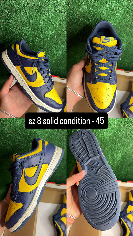 Nike Dunk Low Michigan Size 8
